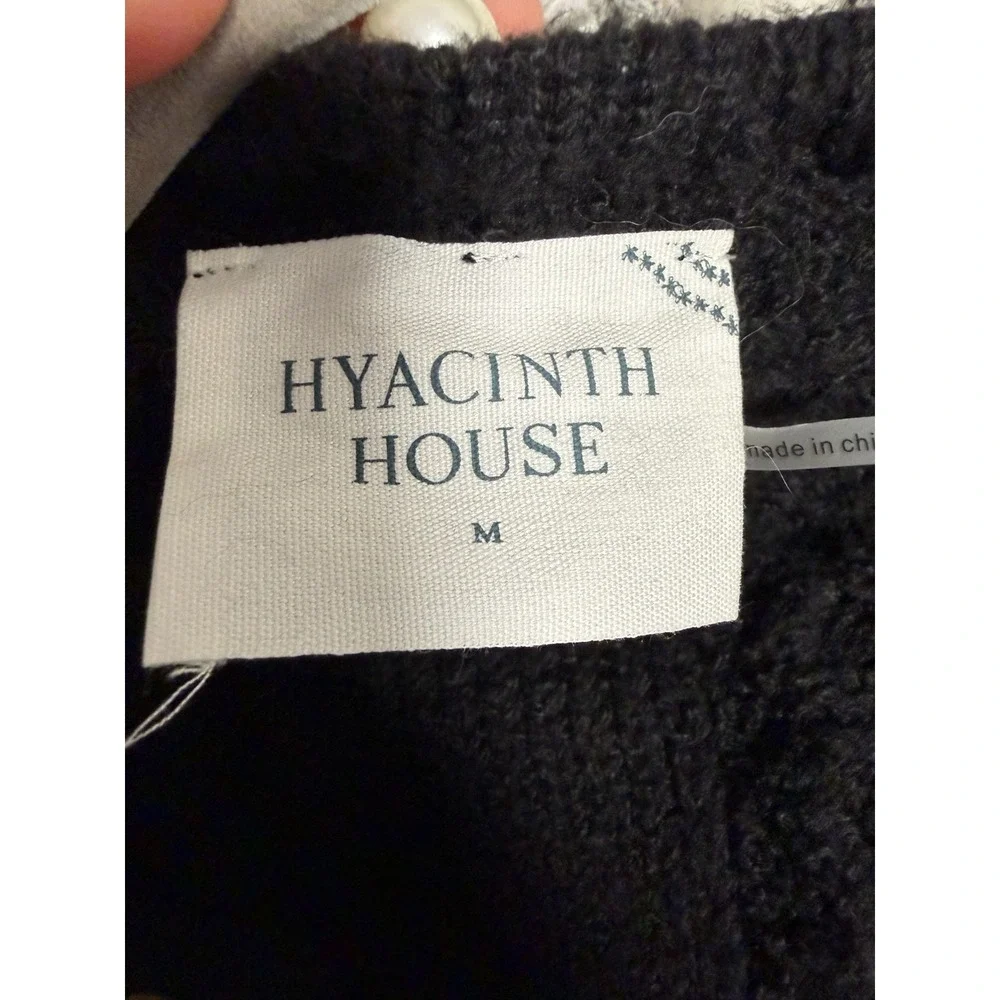 Tuckernuck Hyacinth‎ House, Black Pearl Trim Piper Cardigan, Size Medium